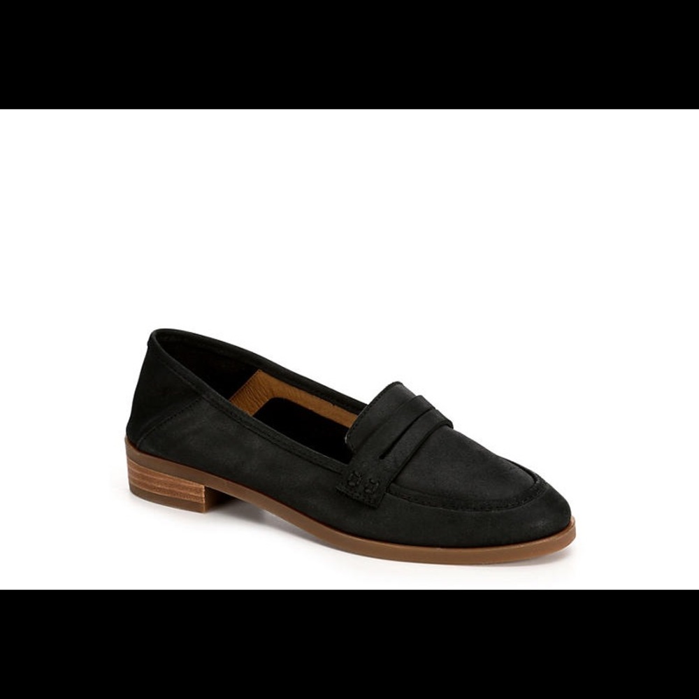 Black suede loafers